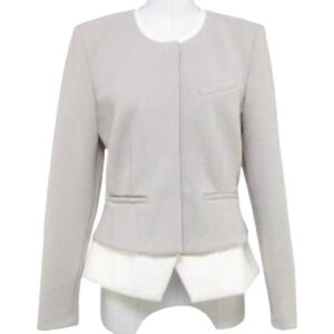 IRO Jacket Coat CLYDE Leather Beige Ivory Ecru Long Sleeve 42